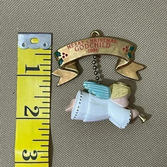 Hallmark Vtg 1991 Keepsake Handcrafted Christmas Ornament Godchild w/Box - Picture 6 of 6
